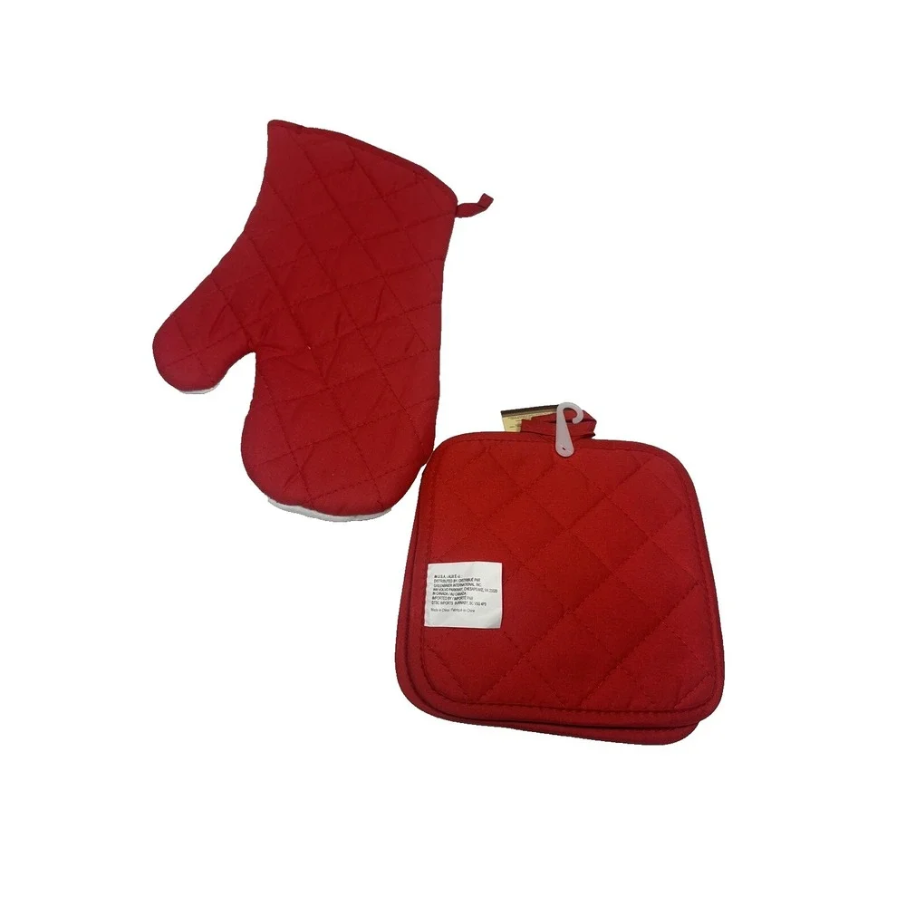 home collection 1‎ oven mitt 2 pot holds KITCHEN SEASONED WITH LOVE